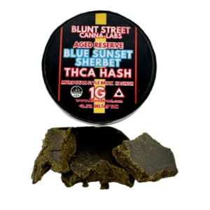 Blue Sunset Sherbet THCA hash 80% Moroccan brick hash